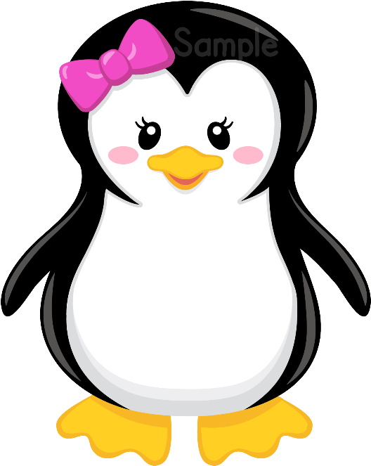 28 Christmas Pink Snowflake Clipart Scrapbook Printables - Penguin Clipart (548x689), Png Download
