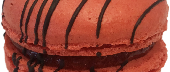 Chocolate-covered Strawberry Macarons Dozen - Macaroon (940x280), Png Download