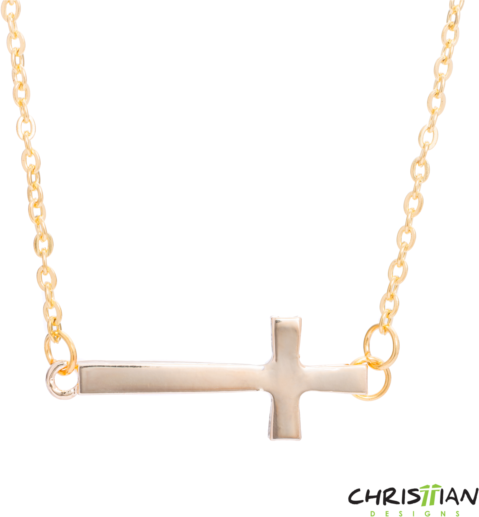 Horizontal Cross Necklace - Necklace (2000x2000), Png Download