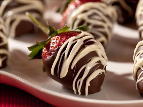 Chocolate Covered Stawberries - Strawberry With Chocolate Sauce (480x480), Png Download