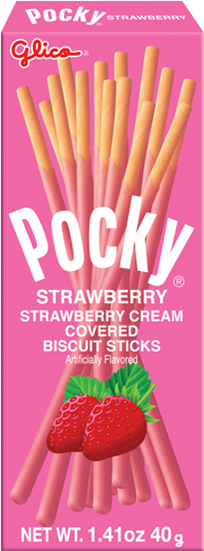 Pocky Strawberry - Glico Pocky Strawberry Biscuit Stick 108g (640x640), Png Download