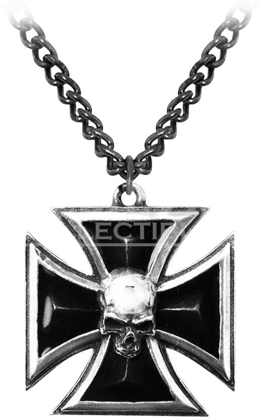 Black Knight's Cross Necklace - Alchemy Gothic Black Knight's Cross Pendant Necklace (850x850), Png Download