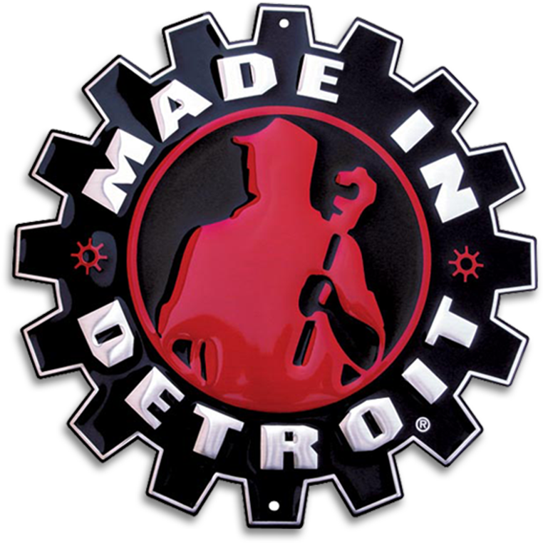 12" Metal Sign - Made In Detroit (822x1000), Png Download