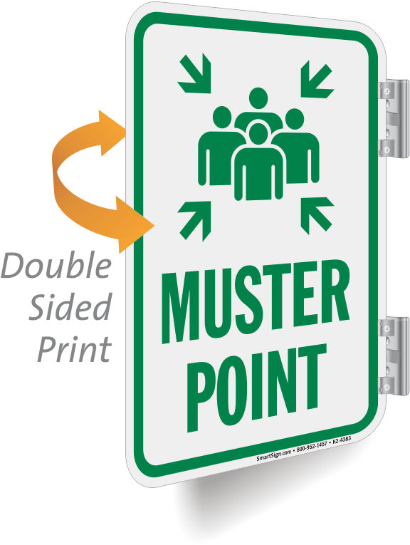 Muster Point Double Sided Metal Sign - No Parking Fire Lane Sign, 18" X 12" (582x800), Png Download