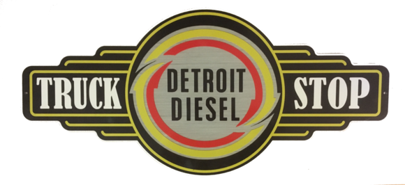 Detroit Diesel Metal Sign Free Postage - Retro Detroit Diesel Sign (580x266), Png Download