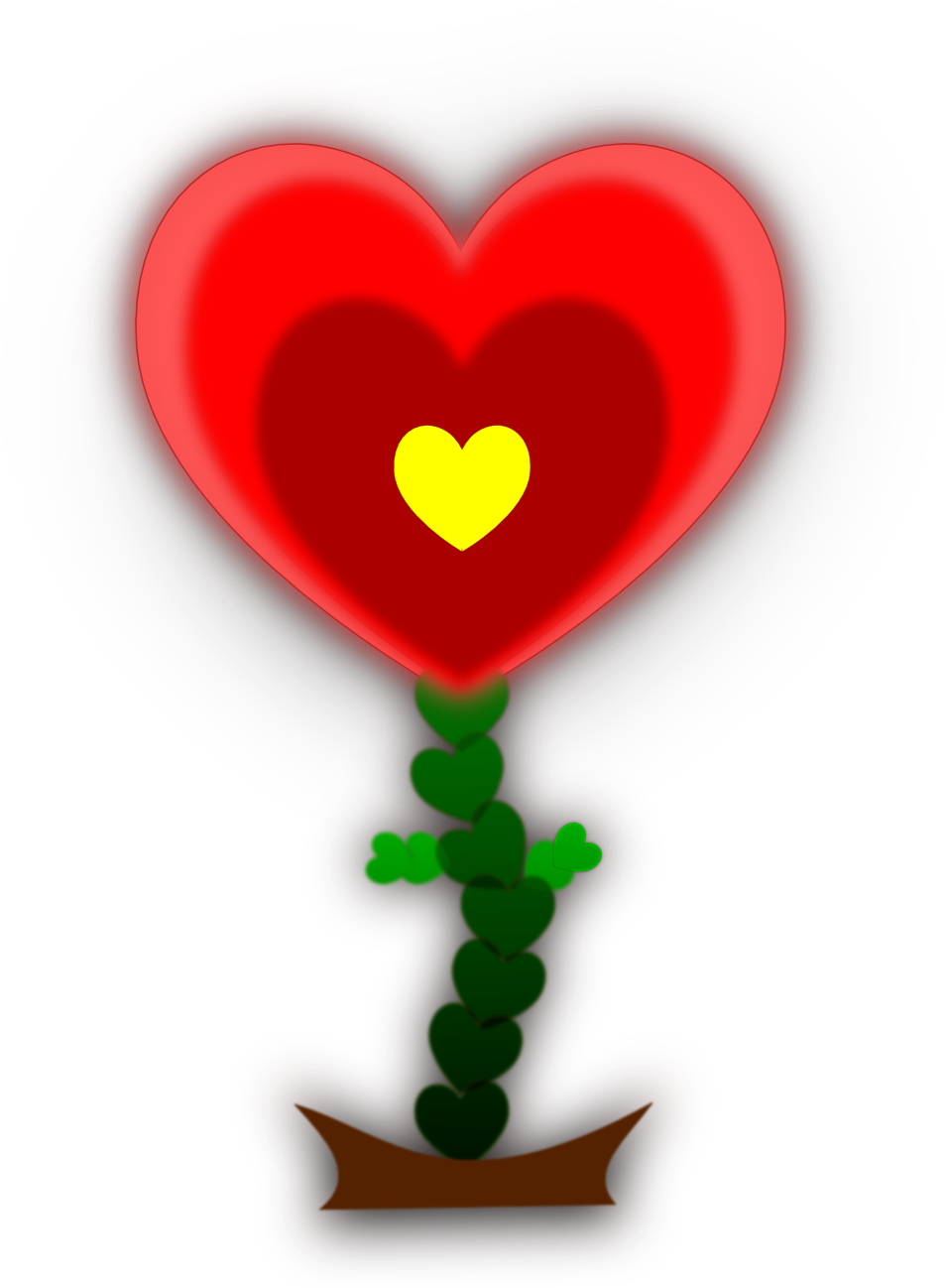 Heart Flower Background Wall Paper Wallpaper Valentine - Heart Flower Cartoon Png (999x1325), Png Download