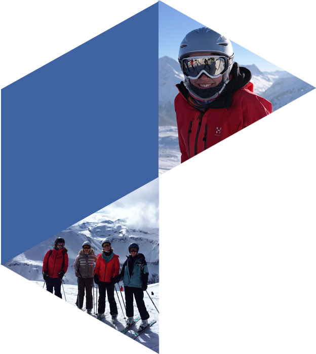 Group Of Skiers - Skiing (636x700), Png Download