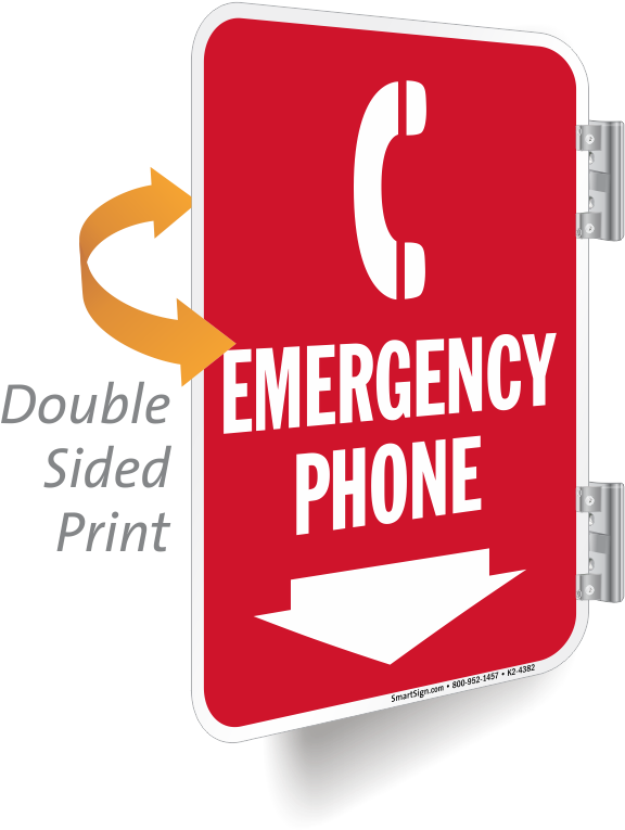 Emergency Phone Double Sided Metal Sign - Myparkingsign Caution Watch For Vehicles Exiting Garage (582x800), Png Download