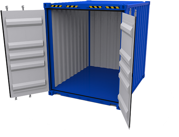 8 & 10 Foot Dry Container - Shipping Container (750x563), Png Download