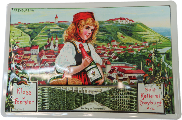 Freiburg Winery - Vintage Style Metal Advertising Sign (650x424), Png Download