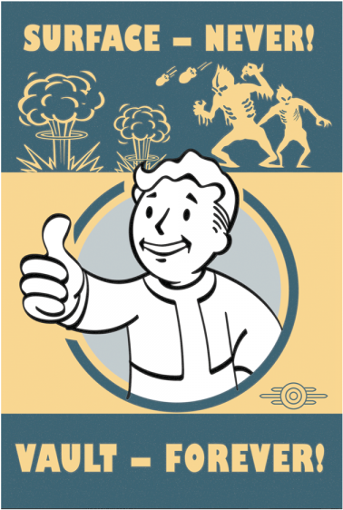 Fallout 4 Metal Sign Vault Forever - Surface Never Vault Forever (600x600), Png Download