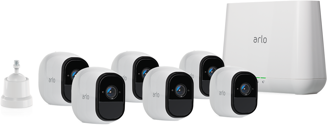 Arlo Pro Smart Security System With 6 Cameras - Arlo Pro 5 Camera System (1081x423), Png Download