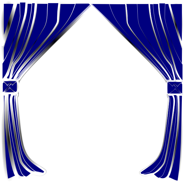 Curtains Clip Art At Clker - Blue Stage Curtains Clipart (600x598), Png Download