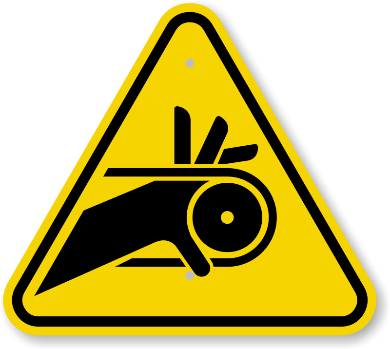 Iso Warning Pinch Point Entanglement Sign Symbol, Sku - Safety Symbols Pinch Point (800x716), Png Download