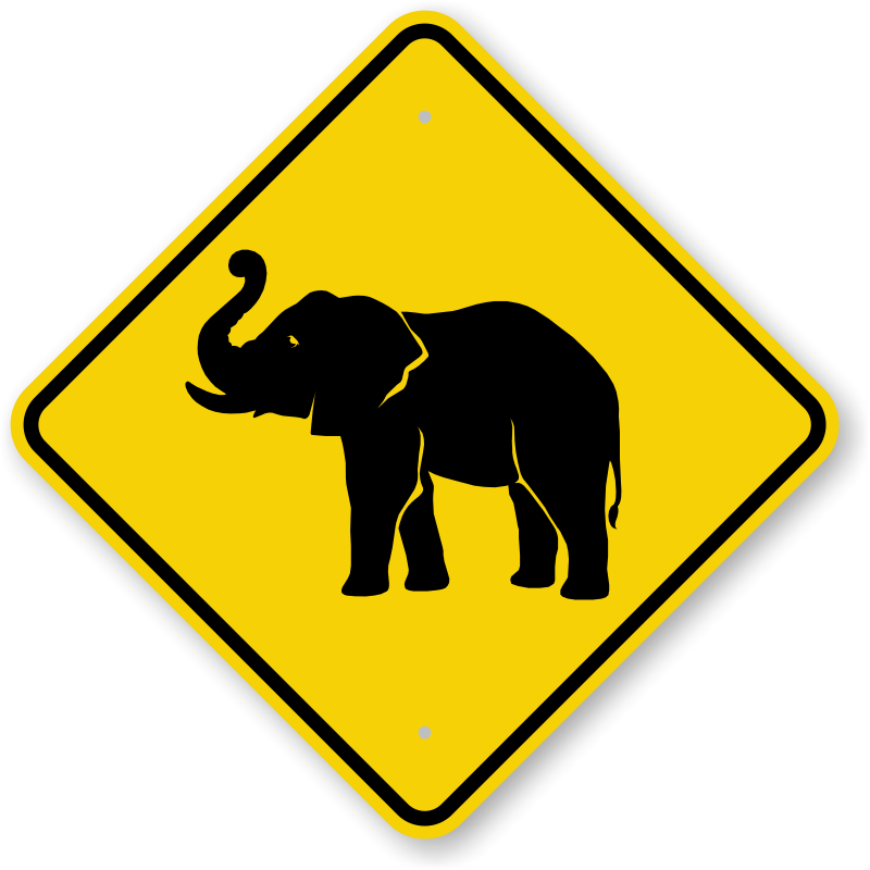 Elephant Crossing Warning Sign - Bear Zone (800x800), Png Download