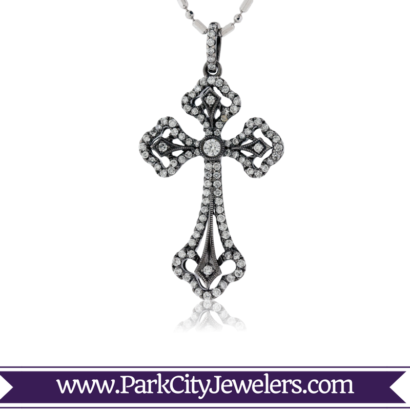 Snowflake Necklace Gold Diamond (600x600), Png Download