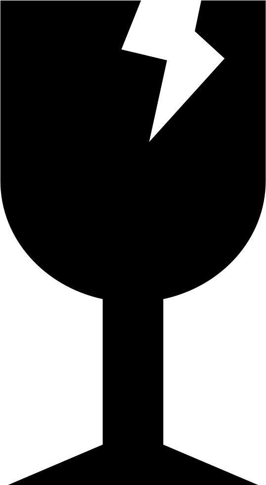 Glass Warning Sign For Shopping Packages Comments - Icon (538x981), Png Download