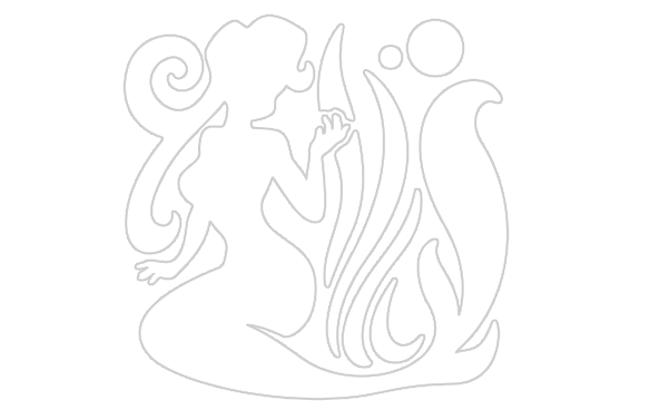 Mermaid Sitting Silhouette Png Png Transparent Library - Illustration (584x368), Png Download