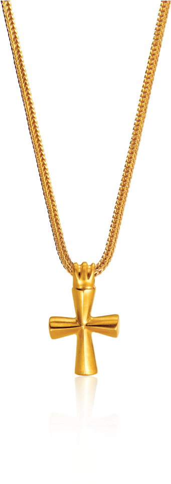 Cross Pendant In 18kt Yellow Gold - Cross Pendant (1000x1000), Png Download