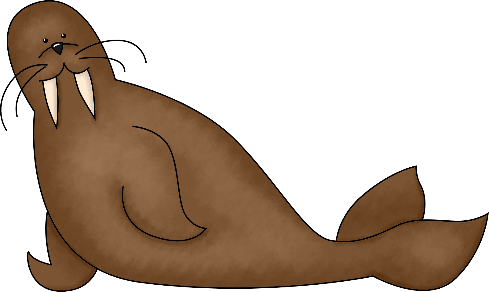 Sea Lion Clipart Arctic Seal - Cartoon Walrus Png (1601x958), Png Download