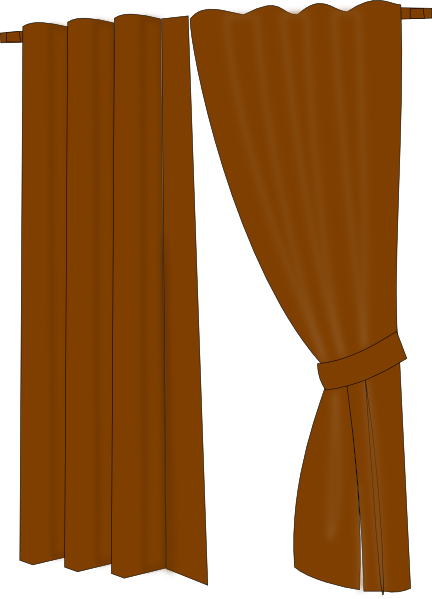 Brown Stage Curtains Png Graphic Freeuse - Home Curtains Clip Art (432x599), Png Download