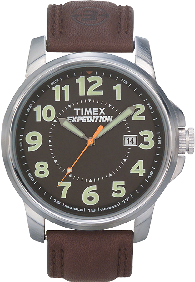 Expedition Metal Field 40mm Leather Strap Watch - Timex Men's Expedition Metal Field Watch, Brown Leather (750x900), Png Download
