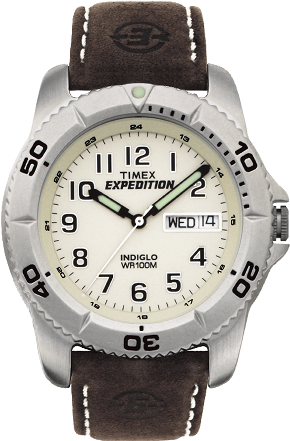 Expedition Traditional 40mm Leather Strap Watch - Timex T46681 Men's Watch (750x900), Png Download