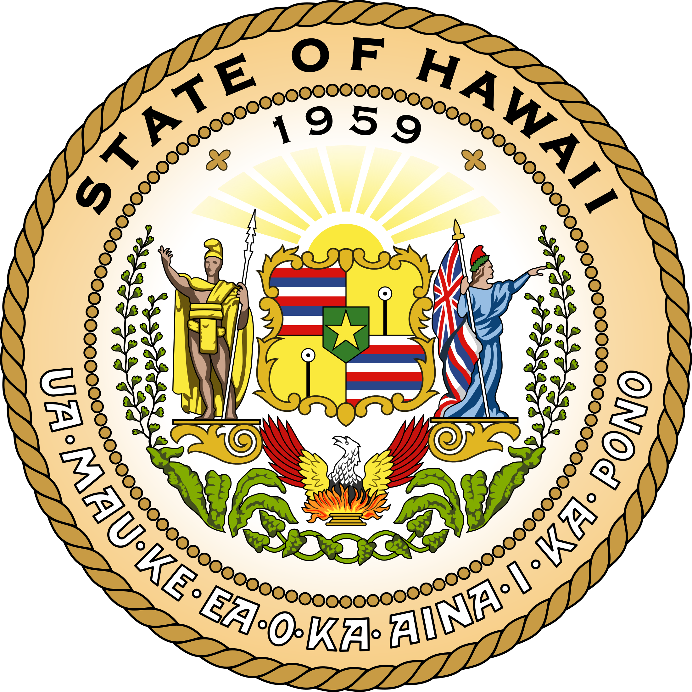 Http - //upload - Wikimedia - Of The State Of Hawaii - Hawaii Seal (1000x1000), Png Download