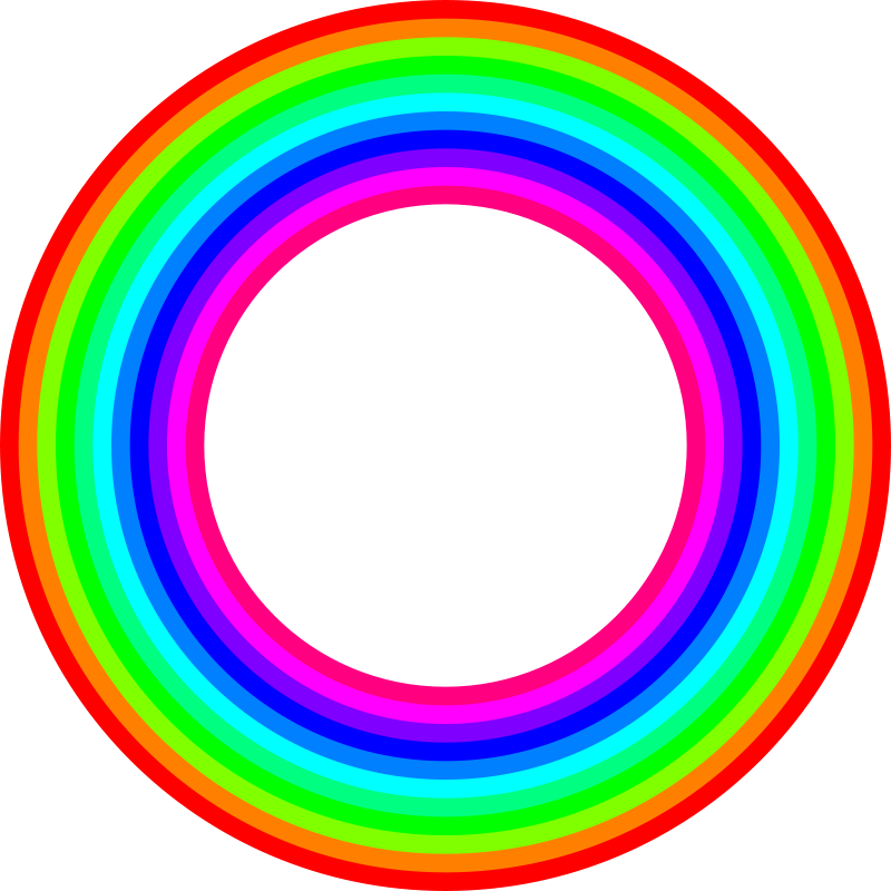 12 Color Rainbow Donut Clipart Png (600x600), Png Download
