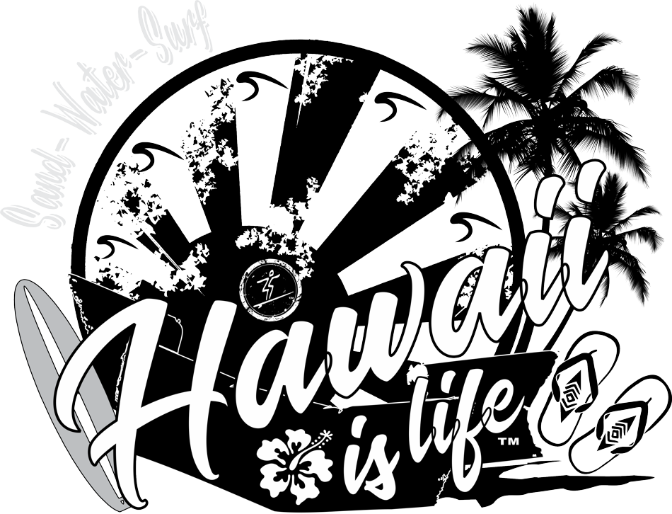 Hawaii Is Life Sand Water Surf Hawaiian Time Surfing - Gcenterprise Aloha State 1959 Surfboard Flip Flops (950x726), Png Download
