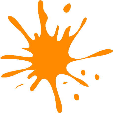 Paintball Png Hd - Orange Paint Splatter Clipart (456x457), Png Download