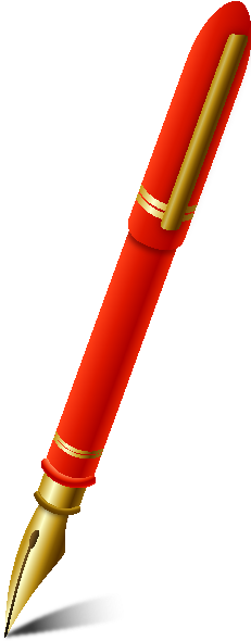 Fountain Vector Icon Svg - Red Ink Pen Png (231x600), Png Download