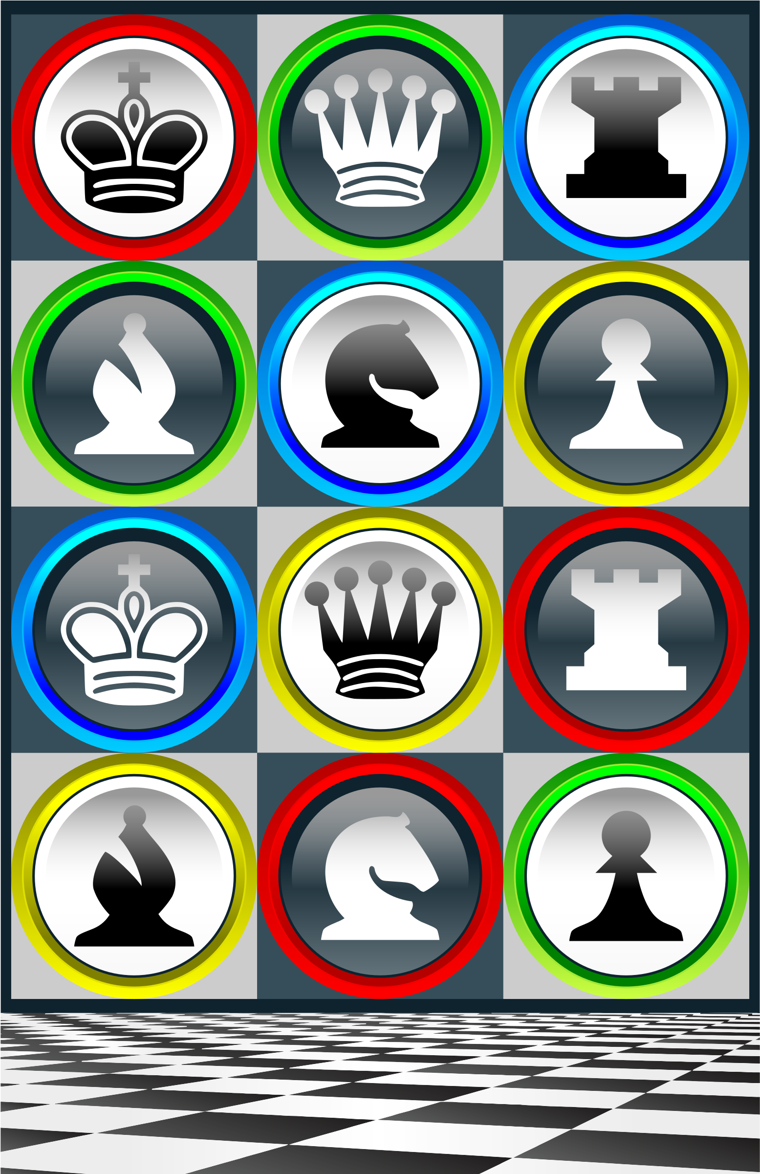 Big Image - Chess Pieces Flip Flops (2400x2400), Png Download