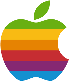 Vector Logo Apple Classic Rainbow - Apple Old Logo Vector (400x400), Png Download