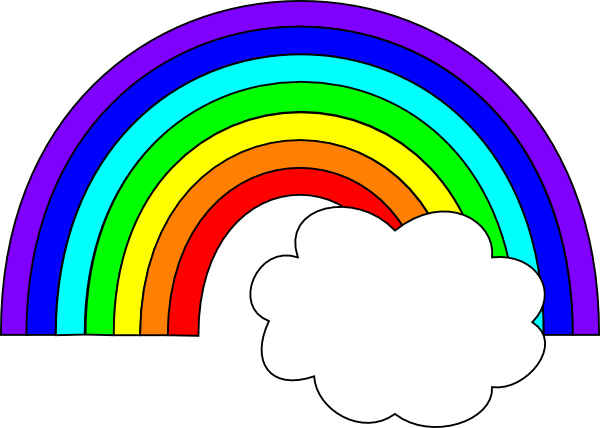 Rainbow With One Cloud Clip Art At Clker Com Vector - Free Clip Art Rainbow (600x428), Png Download