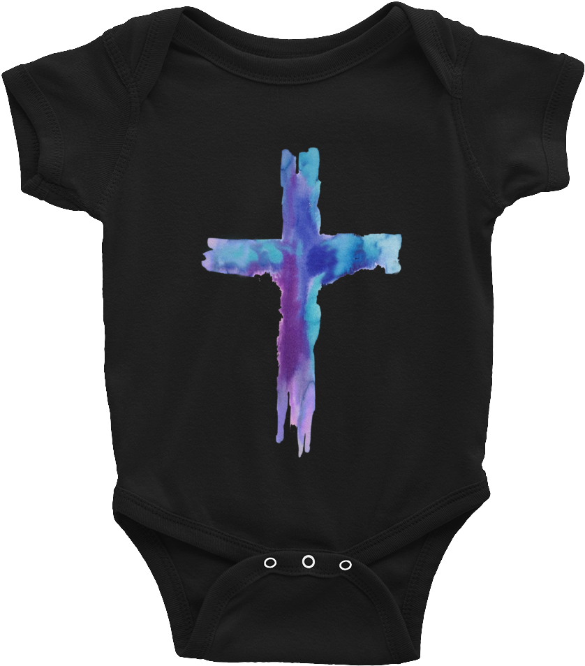 Watercolor Cross Infant Bodysuit - Tractor (pink) Short-sleeve Onesie | Farm Life Onesie (1000x1000), Png Download