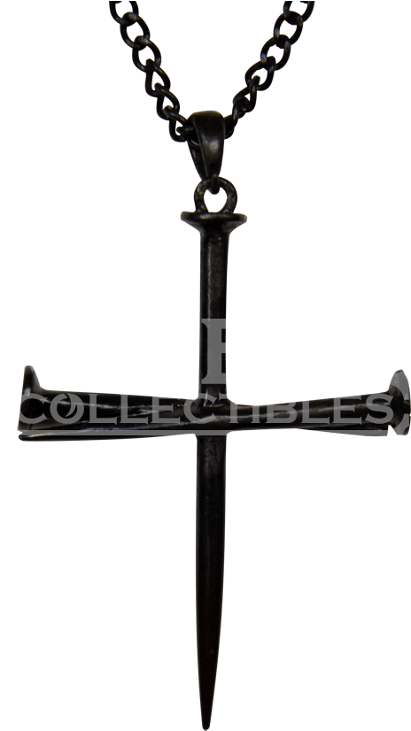 Black Cross Of Nails Pendant - Necklace (850x850), Png Download