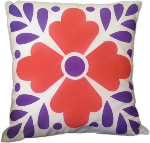 Mexican Talavera Tile Sofa Cushion - Cushion (480x456), Png Download