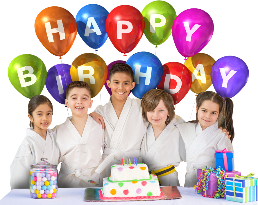 Kids At A Birthday Party With Balloons - Happy Birthday Work Colleague (922x704), Png Download