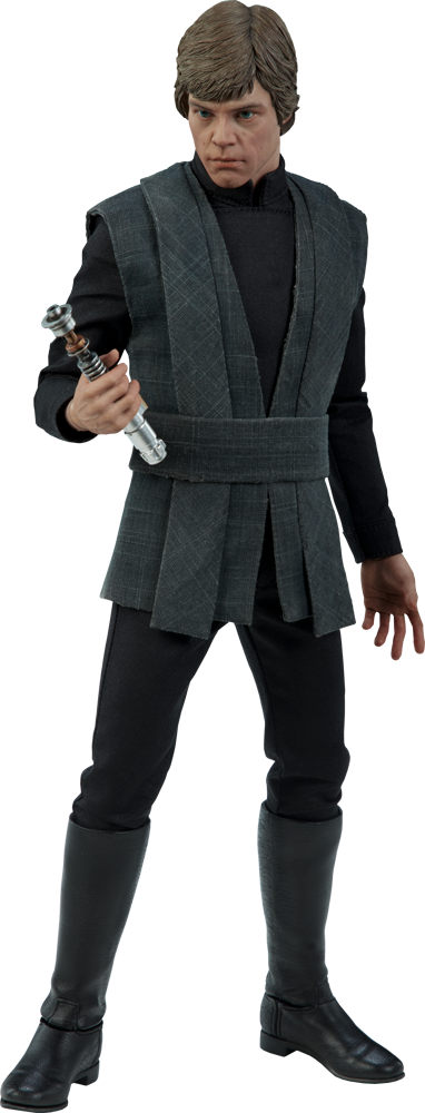 Luke Skywalker Deluxe Action Figure By Sideshow Collectibles - Luke Skywalker Jedi Outfit (382x1000), Png Download