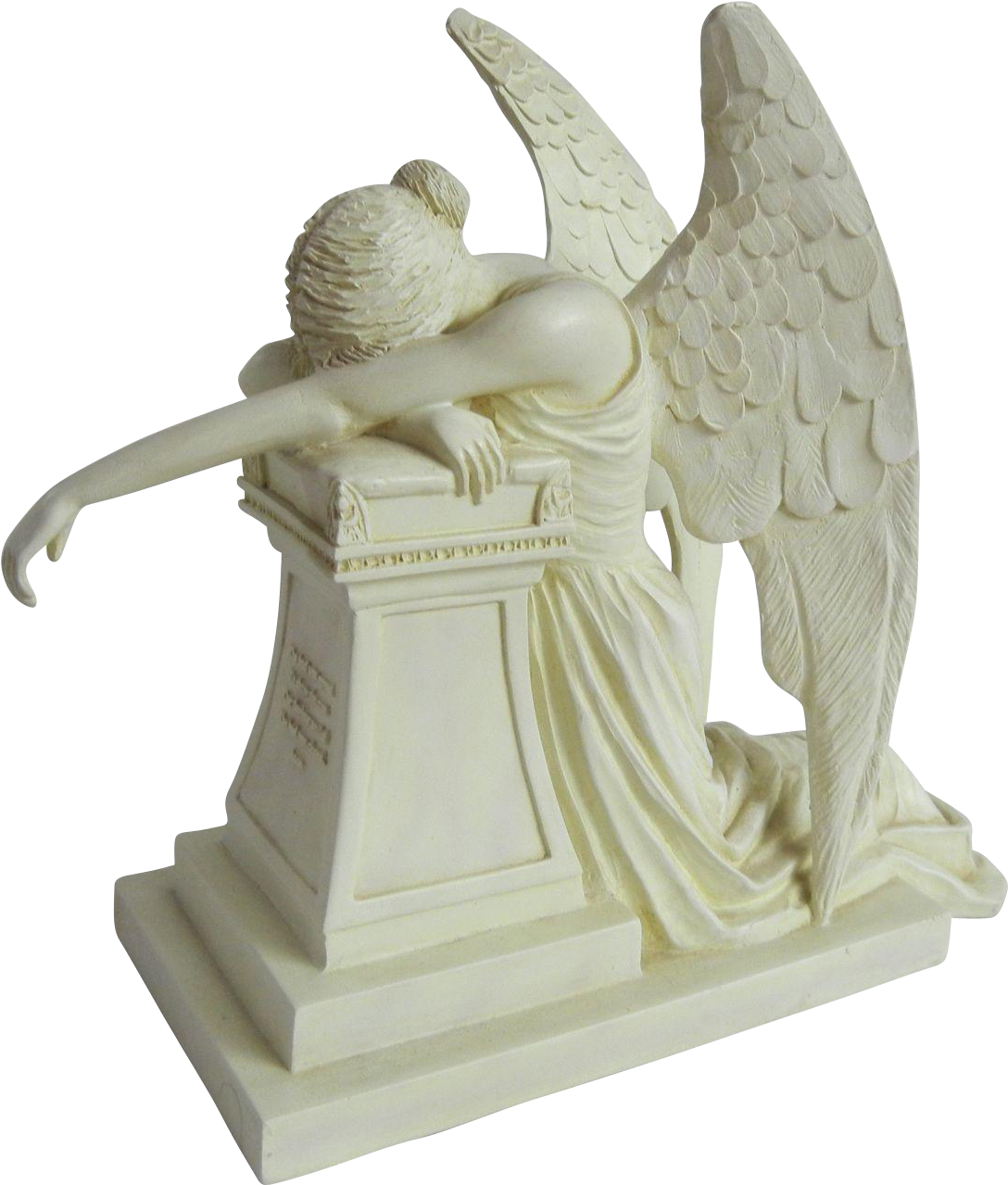 Beautiful Sculpture Leaning On - Angel Statue Leaning Over (1278x1278), Png Download