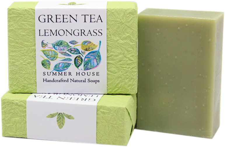 Green Tea Lemongrass Soap (1000x855), Png Download