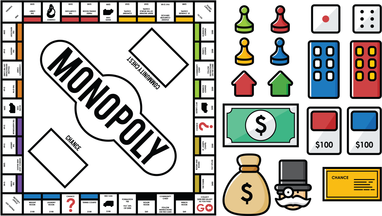 Monopoly Board Vector (1400x980), Png Download