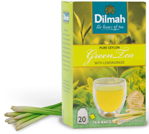 Pure Ceylon Green Tea With Lemongrass - Dilmah Green Tea Lemongrass (811x524), Png Download