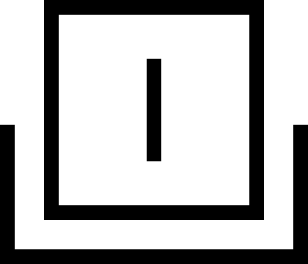 Square Interface Symbol With Vertical Line Inside On - Portable Network Graphics (980x840), Png Download