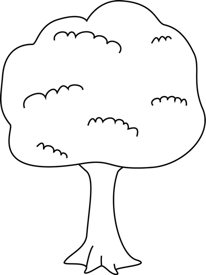 Tree Black And White Black And White Tree Clip Art - Tree Clipart White Tree (412x550), Png Download