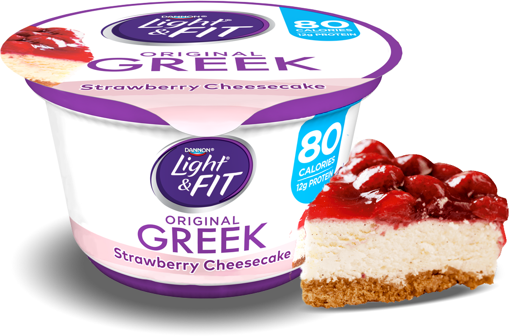 Strawberry Cheesecake Greek Yogurt - Light And Fit Strawberry Cheesecake (1140x810), Png Download