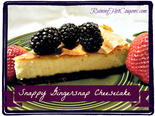Snappy Gingersnap Cheesecake - Cheesecake (542x407), Png Download