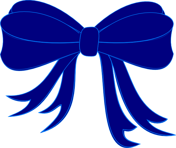 Blue Bow Clip Art (600x504), Png Download