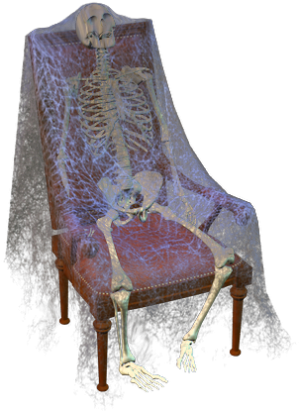View Samegoogleiqdbsaucenao Skeleton In Cobweb Covered - Throne (311x423), Png Download